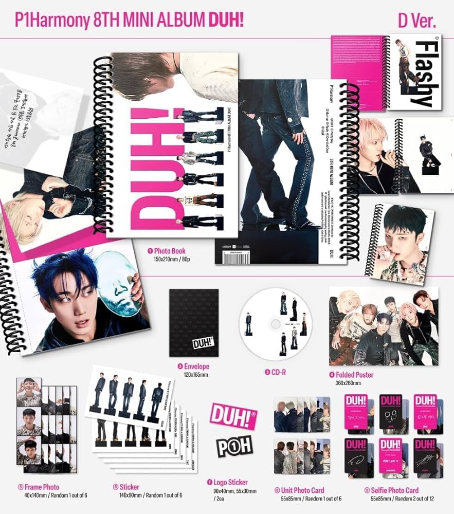 Amazon.com: P1Harmony DUH! 8th Mini Album Photobook Ver (D Ver
