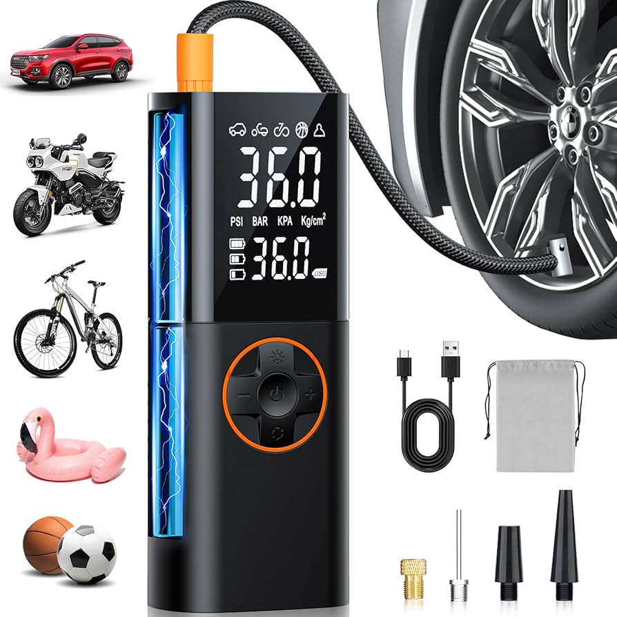 Amazon.co.jp: 電動空気入れ 【7800mAh大容量・10秒充填】自転車 空気