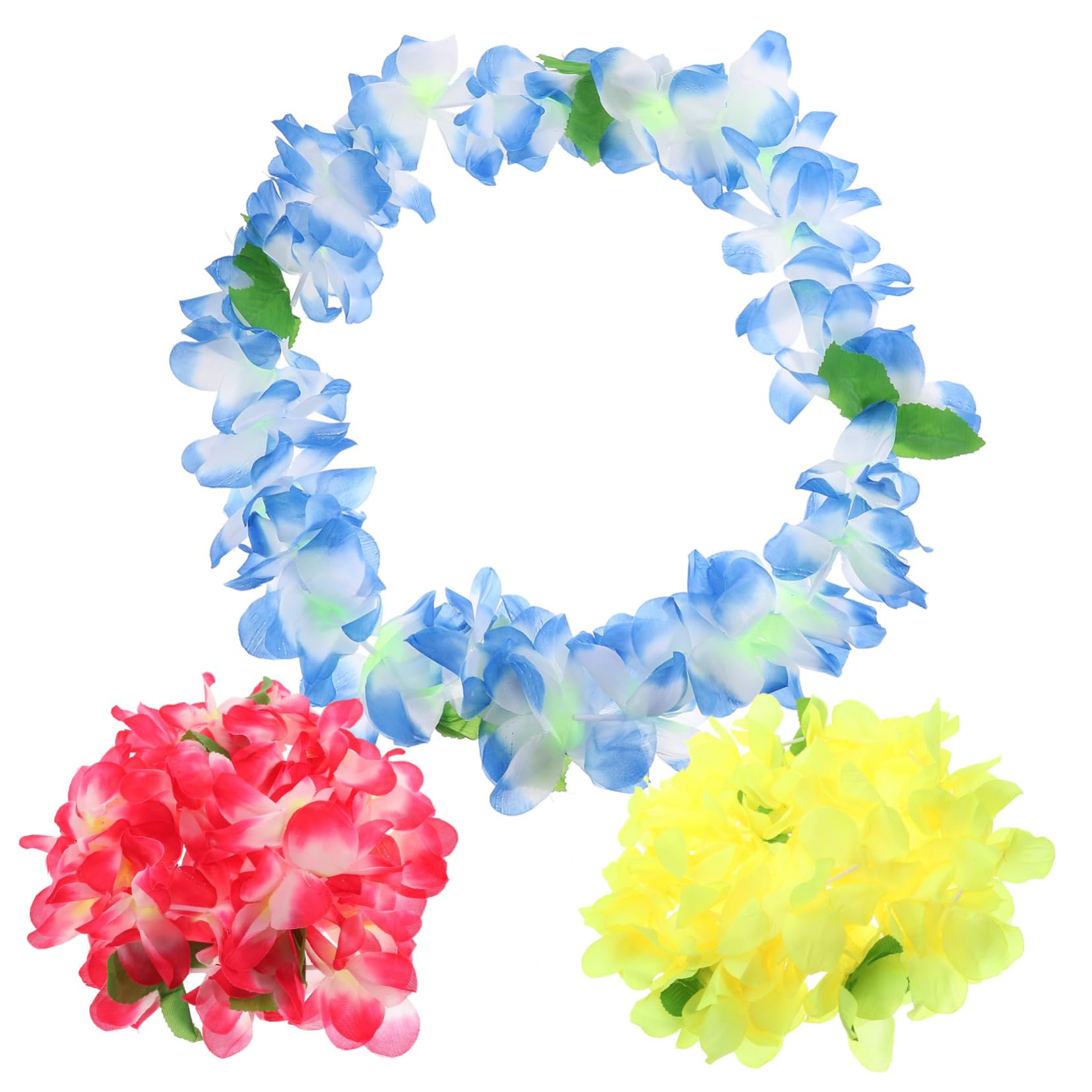 Amazon | VORCOOL 3個 フラワーレイ ハワイアン 飾り レイ 50本 ハワイ