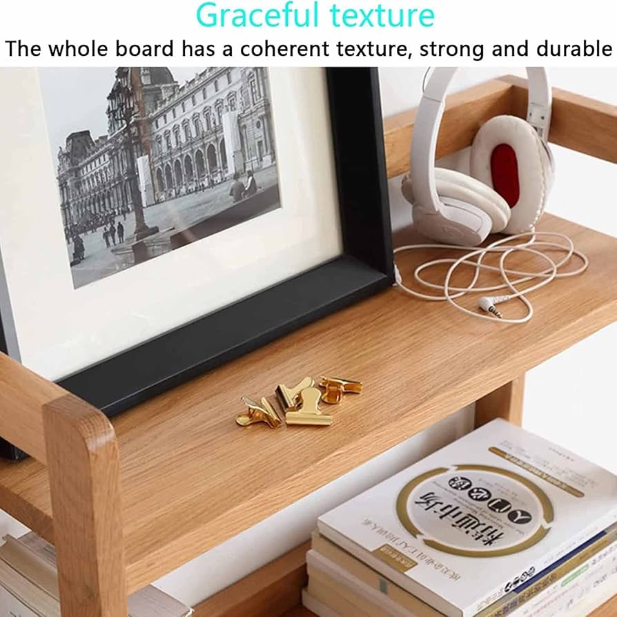 Amazon.co.jp: デスク上置き棚 - 卓上収納 木製 本棚 - デスクトップの