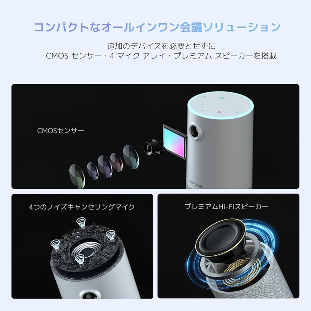Amazon.co.jp: Nuroum C10 会議用マイクスピーカー 一体型 ウェブ