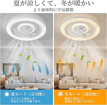Amazon.co.jp : シーリングファンライト ZXhome 50cm 扇風機 一台二役