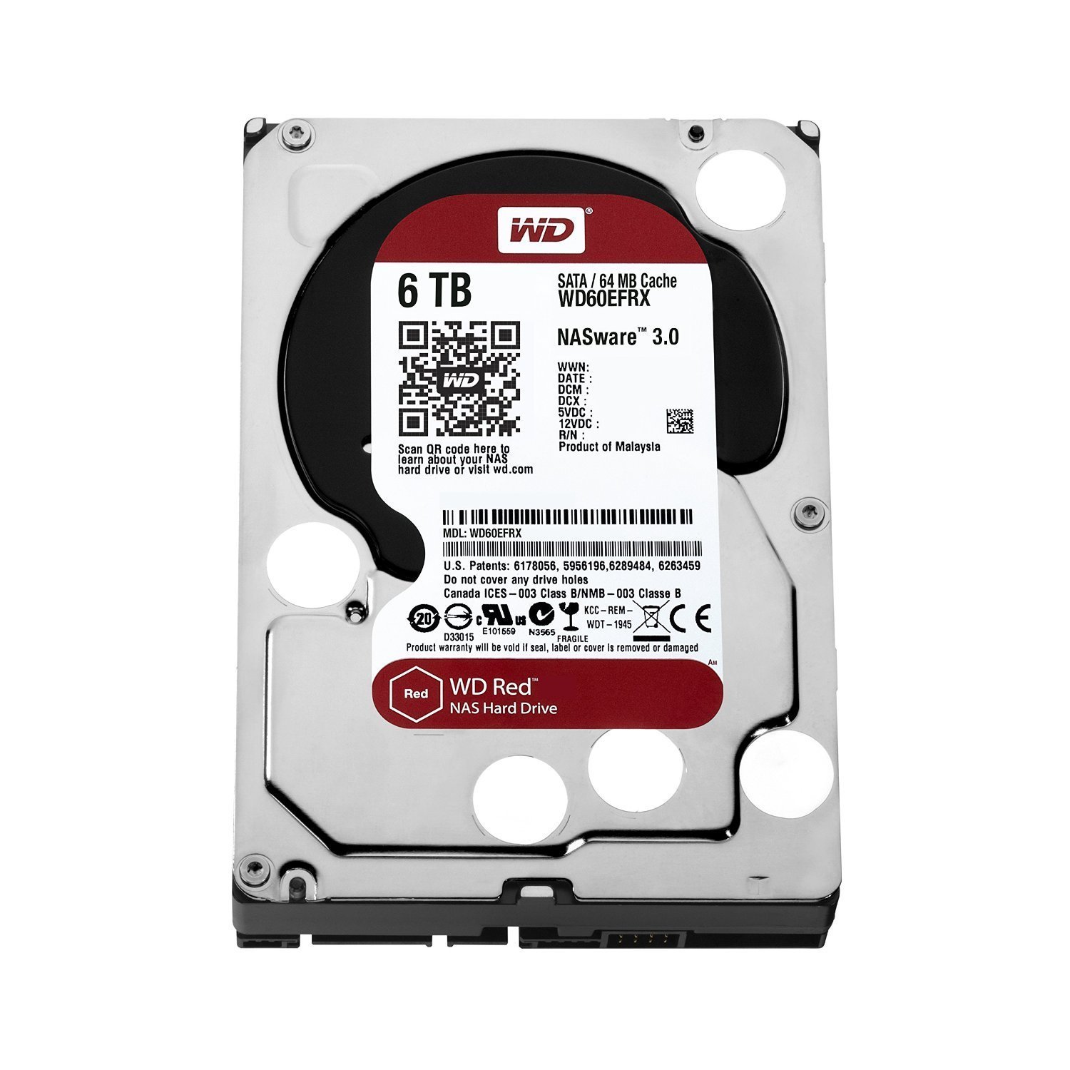 Amazon | WD Red 6TB NAS Hard Disk Drive - 5400 RPM Class SATA 6 Gb