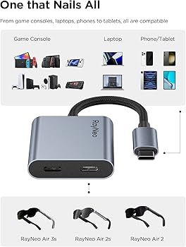 Amazon.com: RayNeo USB-C to Glasses Charging Adapter - Charge