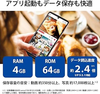Amazon | SHARP SIMフリースマホ AQUOS sense4 ブラック