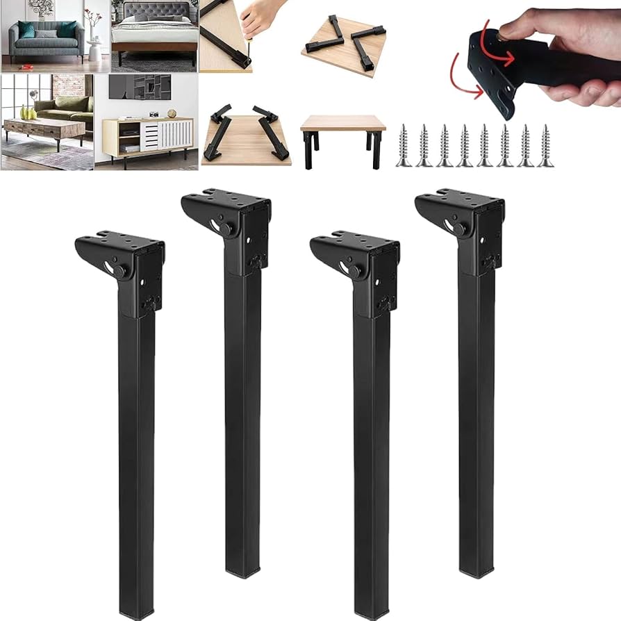 Amazon.co.jp: 90°鉄製折りたたみテーブル脚 4本セット 折畳自動角脚