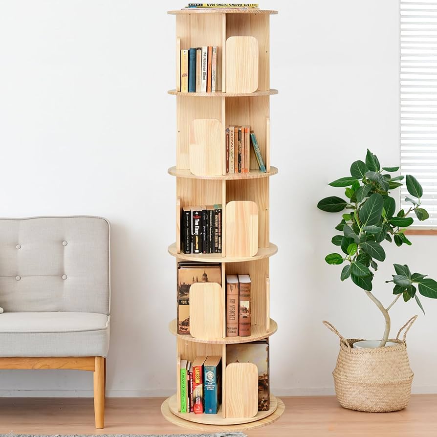 Amazon｜山善(YAMAZEN) 本棚 回転式本棚 絵本棚 (天板に物が置ける/A4