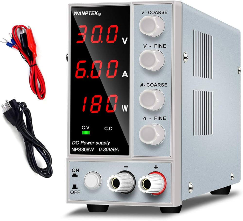 Amazon.co.jp: Wanptek 安定化電源 0-30V 0-6A 可変直流安定化電源装置