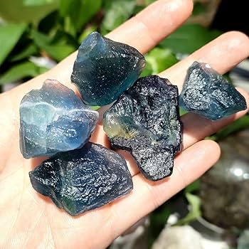 Amazon.co.jp: AtkitS ナチュラルブルー蛍石紫蛍石クォーツラフ原石石