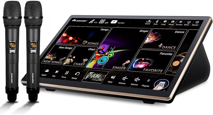 Amazon.co.jp: InAndOn中国のカラオケマシン、18.5インチの容量性