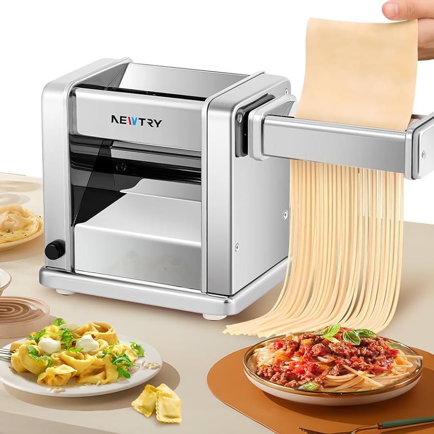 Amazon | NEWTRY 製麺機 パスタマシン 電動パスタメーカー ステンレス