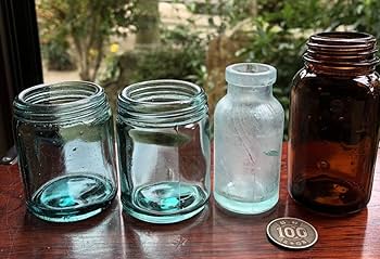 Amazon.co.jp: レトロガラス瓶いろいろ小瓶昭和一輪差しインテリア