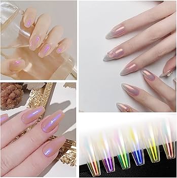 Amazon.co.jp: オーロラパウダー 6色セット ミラーパウダー ネイル