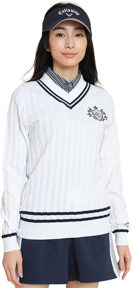 Amazon.co.jp: [キャロウェイ] レディース Vネックニット (ケーブル