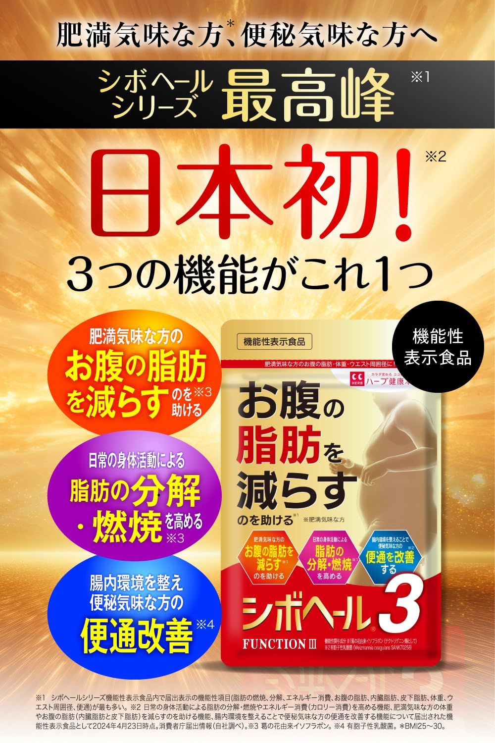 Amazon | シボヘール3 120粒入り (1日4粒 30日分) 2袋セット 機能性