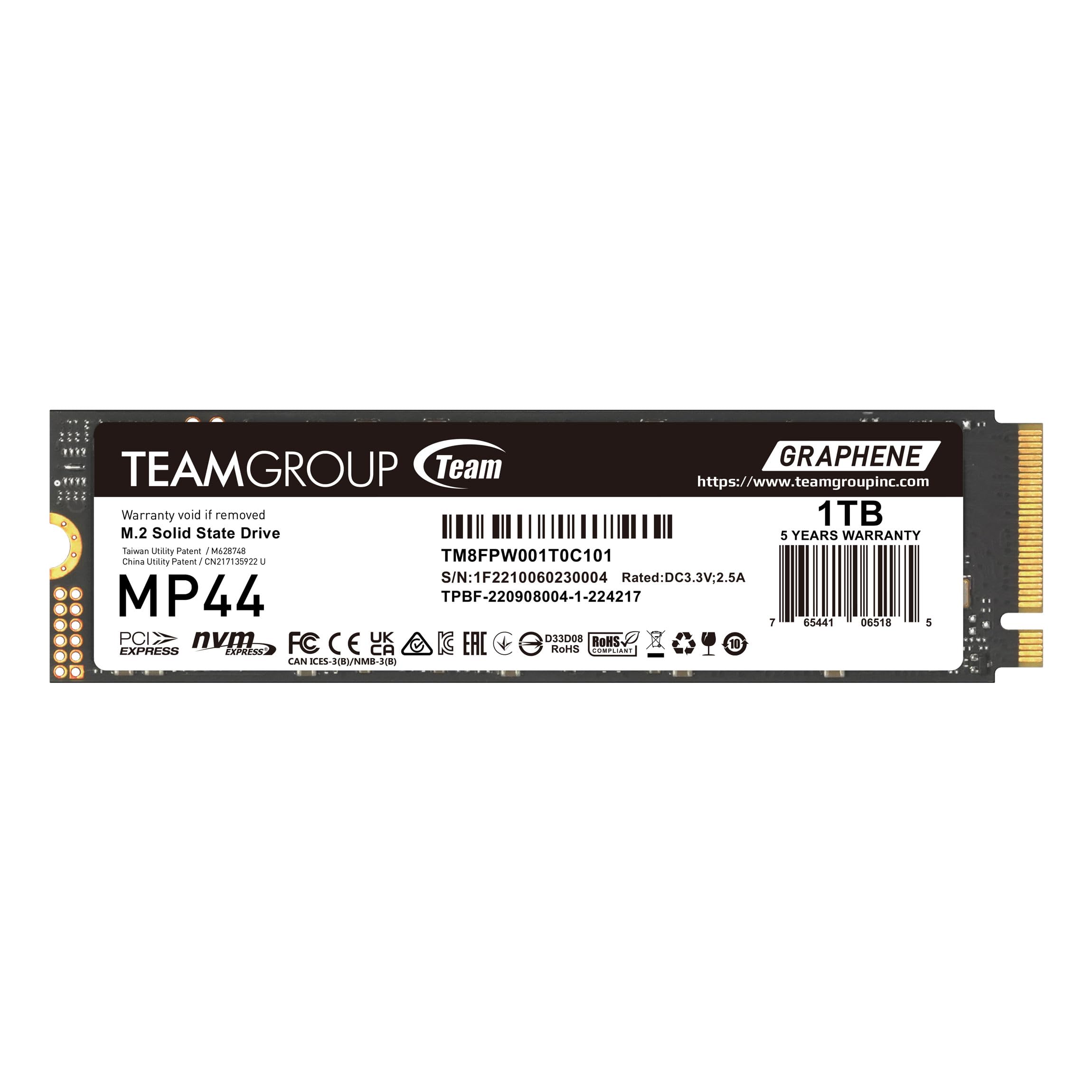 Amazon | TEAMGROUP MP44 1TB SLC キャッシュ Gen 4x4 M.2 2280 PCIe