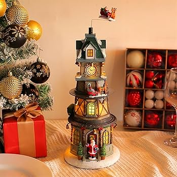 Amazon.co.jp: 音楽ボッ オルゴール クリスマス村の家ライト付き