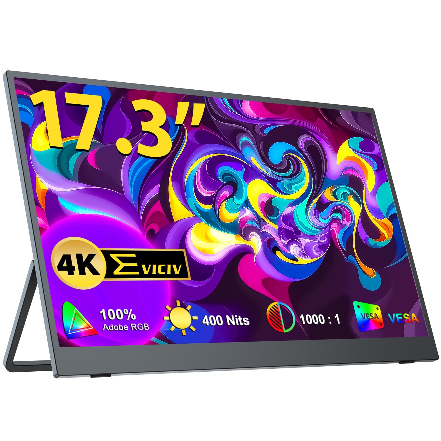 Amazon.co.jp: EVICIV モバイルモニター 17.3インチ 4K 自立型