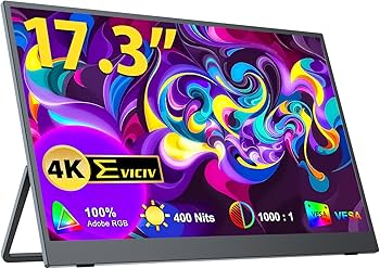 Amazon.co.jp: EVICIV モバイルモニター 17.3インチ 4K 自立型