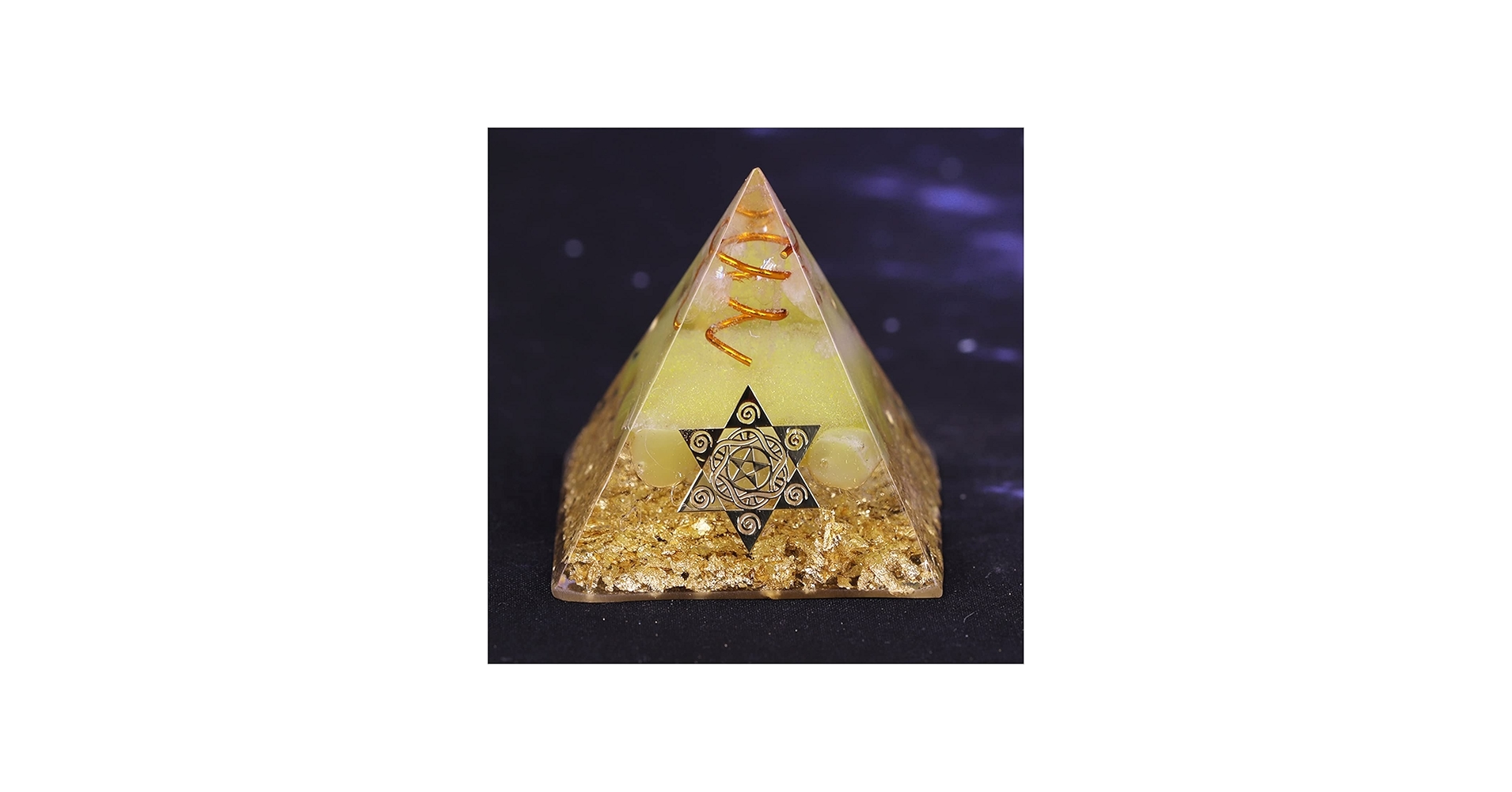 Amazon.co.jp: ピラミッドは幸運のイエロー クリスタル ピラミッドを