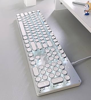 Amazon | メカニカル式ゲーミングキーボード 青軸 26種類白色バック
