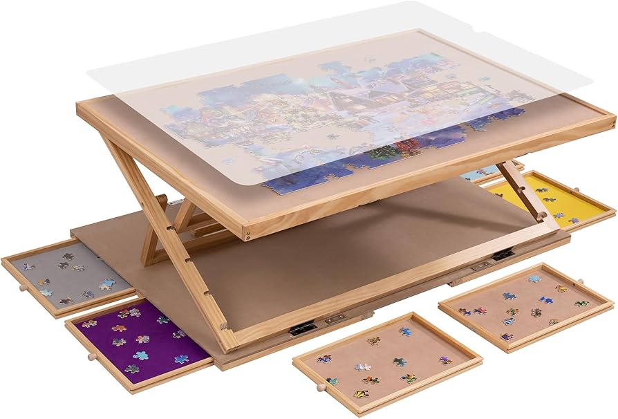 Lavievert Angle & Height Adjustable Puzzle Board with 2 Stands
