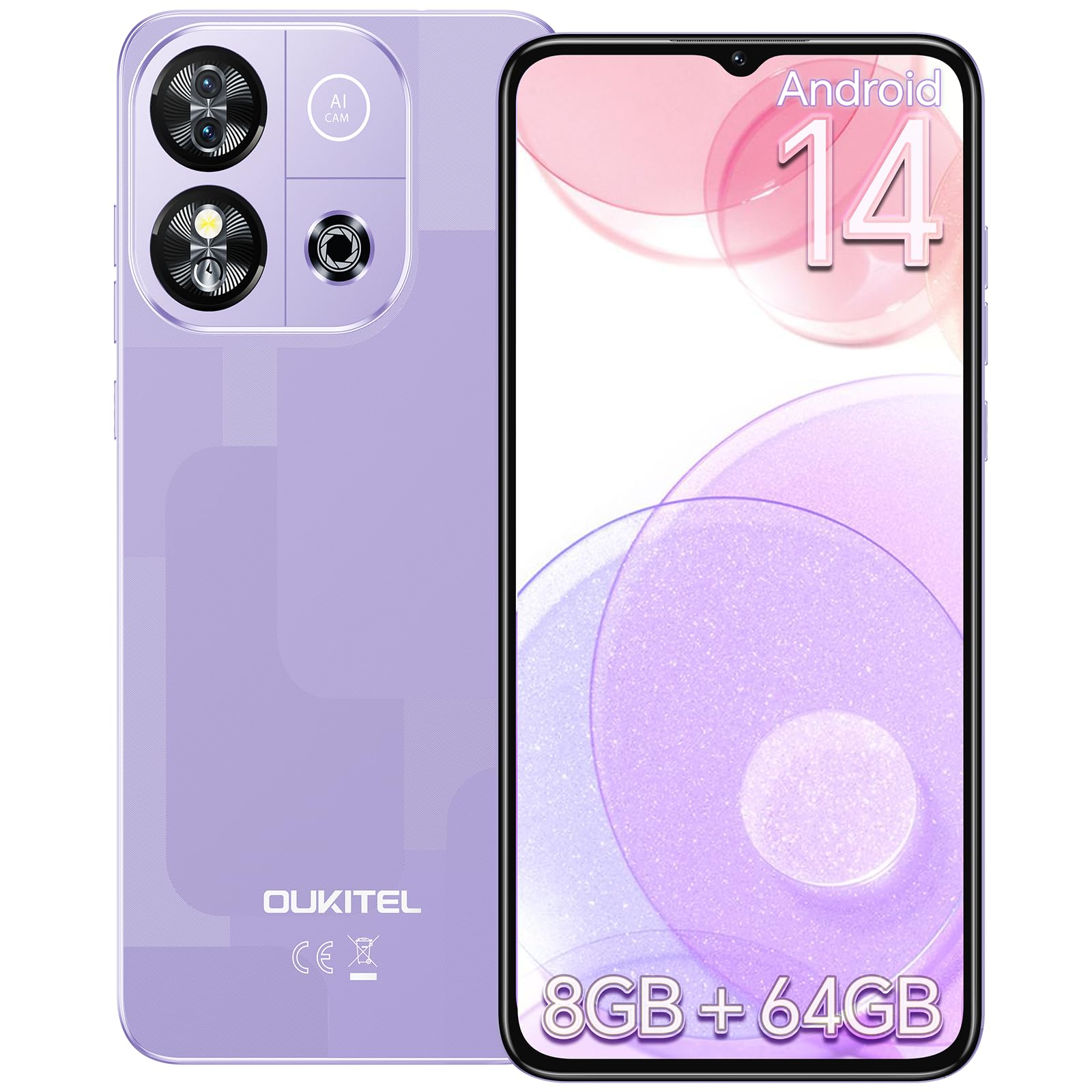 Amazon | OUKITEL C57S Android 14 SIMフリー スマホ 本体 8GB RAM