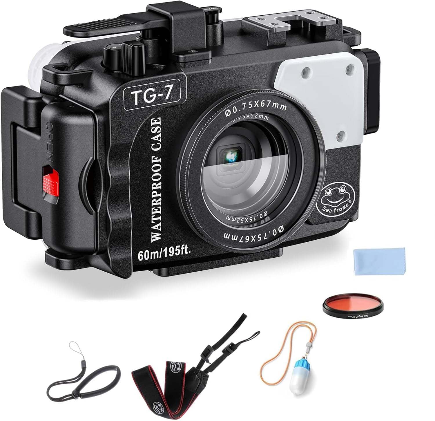 Amazon | Seafrogs 60m/195フィート 水中カメラハウジング オリンパス