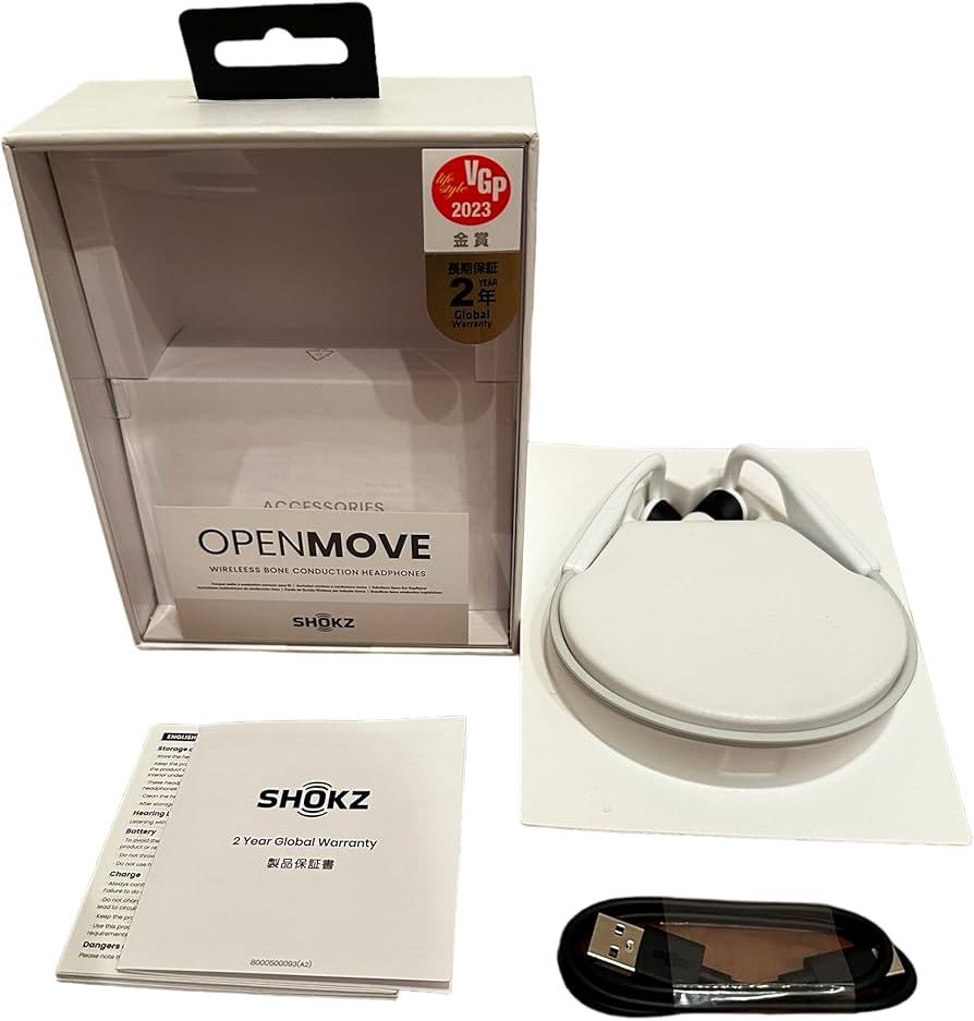 Amazon.co.jp: Aftershokz OpenMove 骨伝導 ワイヤレス イヤホン