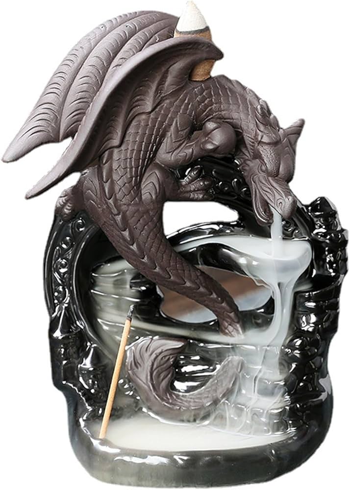 Amazon｜simerlook お香立て 香炉 逆流香炉 龍 線香立て 倒流香 お香た