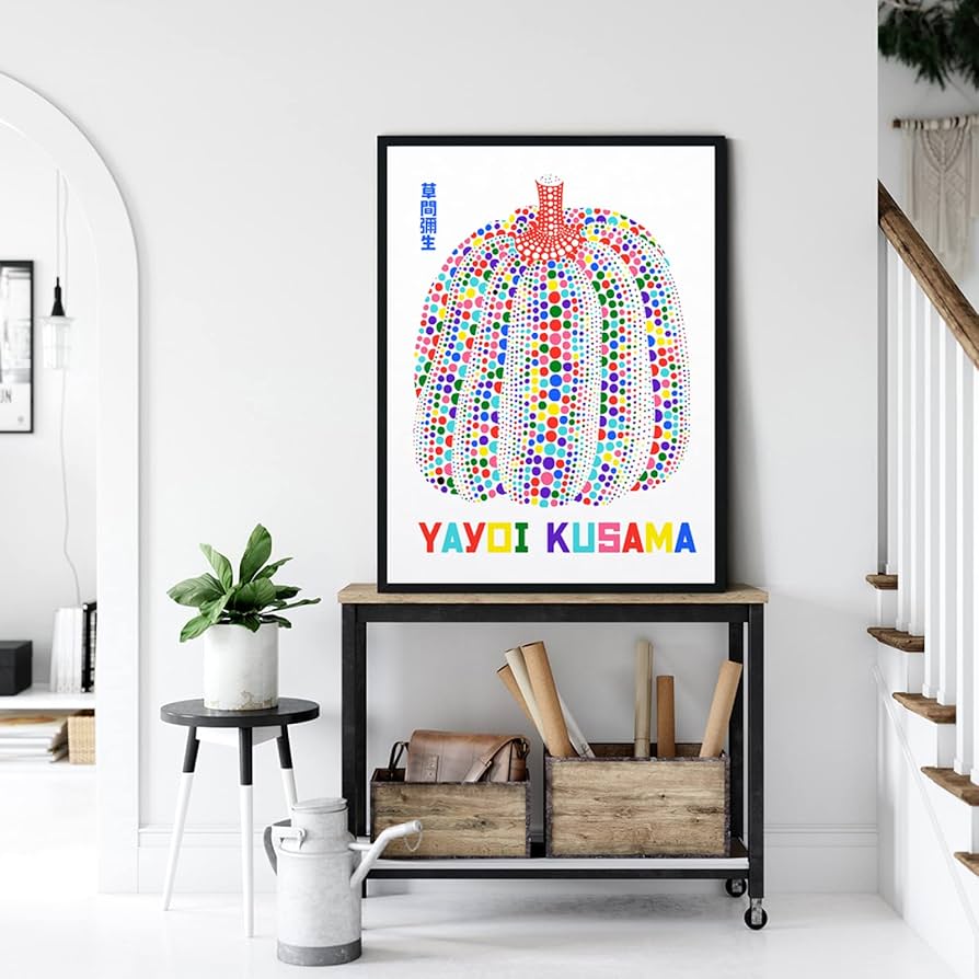 Amazon.co.jp: 草間彌生ポスターカラフルなドットパンプキンウォール