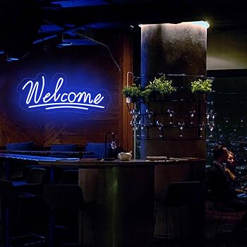 Amazon.co.jp: ウェルカムネオンサインLEDネオンライト ビジネスライト