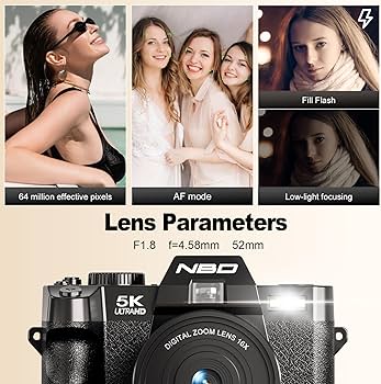 Amazon.com : NBD 5K Digital Cameras for Photography - 16X Zoom