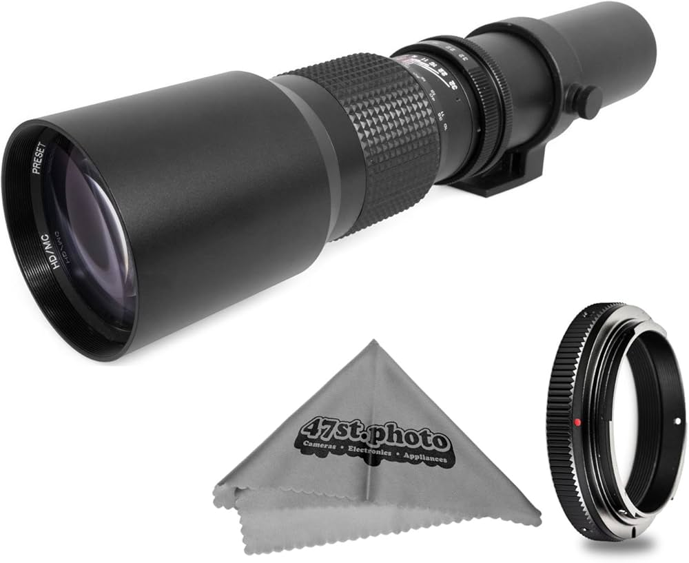 Amazon | Super 500mm 手動プリセット望遠ズームレンズ オリンパスペン