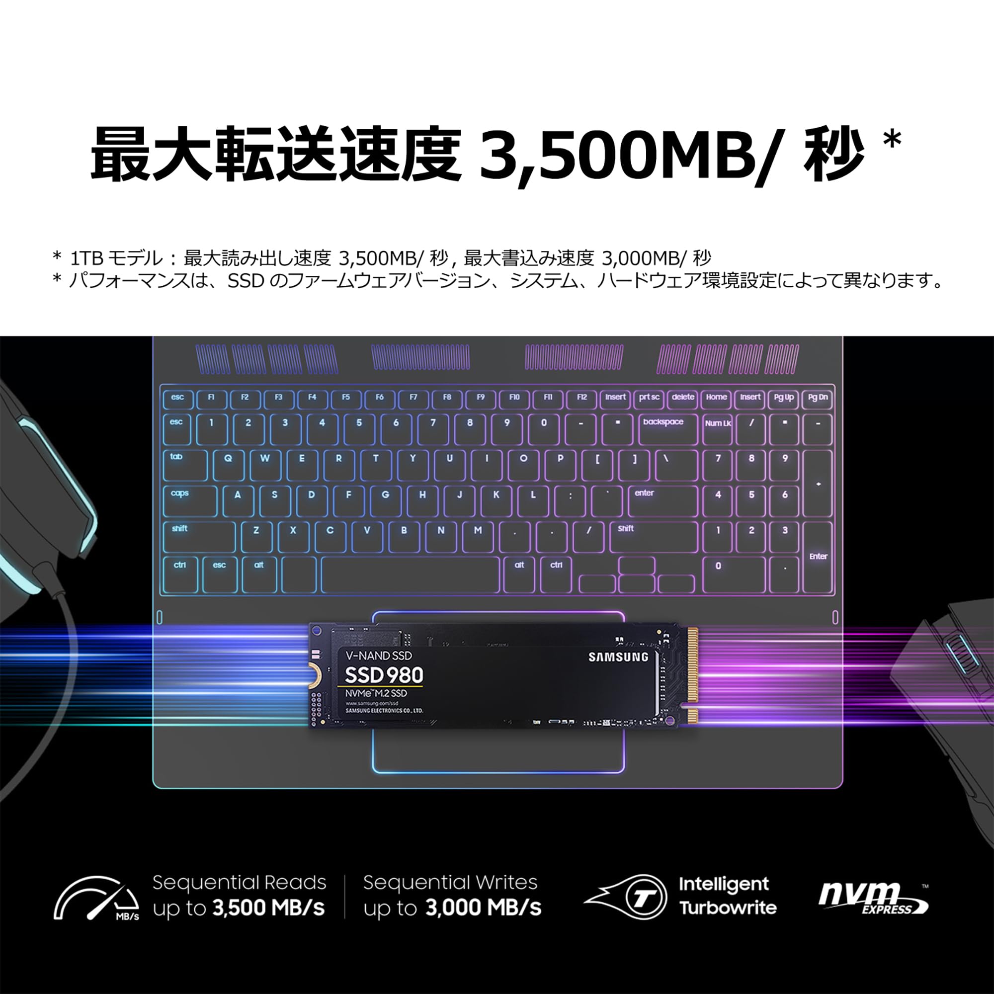 Amazon.co.jp: Samsung 980 1TB PCIe Gen 3.0 ×4 NVMe M.2 最大 3,500