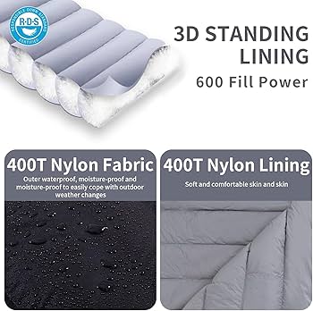 Amazon.com : QEZER Down Sleeping Bag for Adults 600 Fill Power