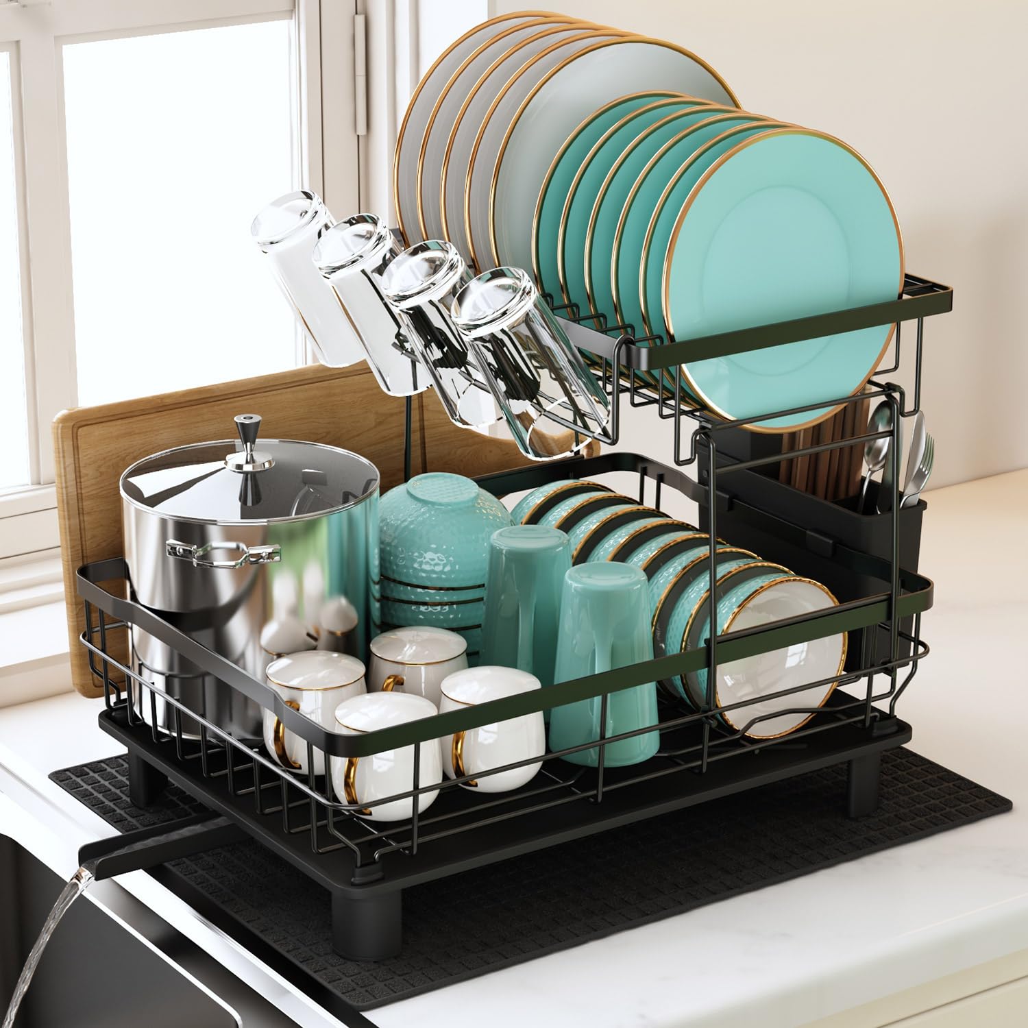 Amazon｜MAJALiS 食器 水切りラック 2段 食器乾燥ラック シンク上