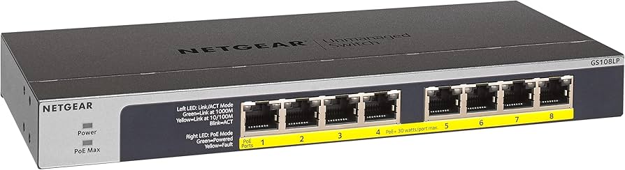 Amazon.com: NETGEAR 8-Port Gigabit Ethernet Unmanaged PoE Switch