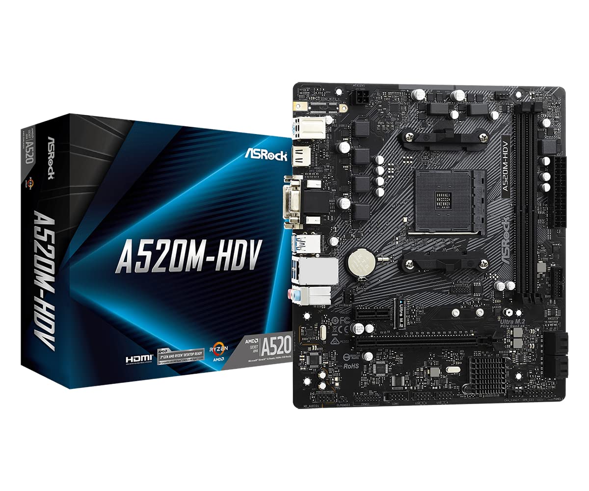 Amazon.com: ASRock A520M-HDV Supports AMD AM4 Socket Ryzen™ 3000