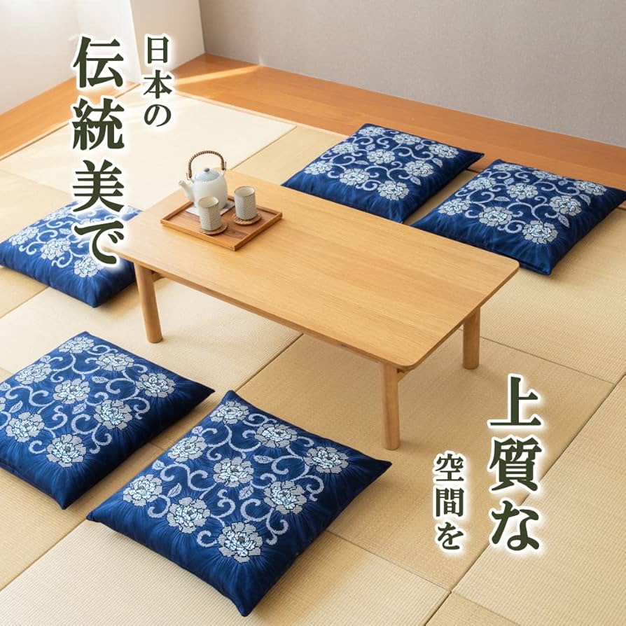 Amazon.co.jp: 座布団カバー 5枚組 銘仙判 55×59cm 綿100％ 【 日本製