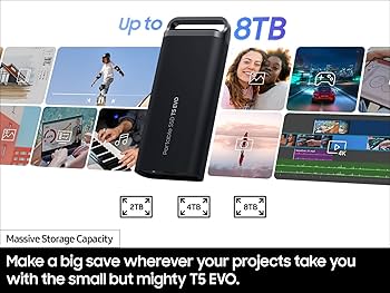 Amazon.com: Samsung T5 EVO Portable SSD 8TB, USB 3.2 Gen 1