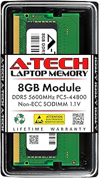 A-Tech 8GB DDR5 5600MHz PC5-44800 CL46 SODIMM 1.1V Non-ECC