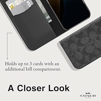 Amazon.com: Coach Signature Canvas Wallet Folio iPhone 16 Pro Case