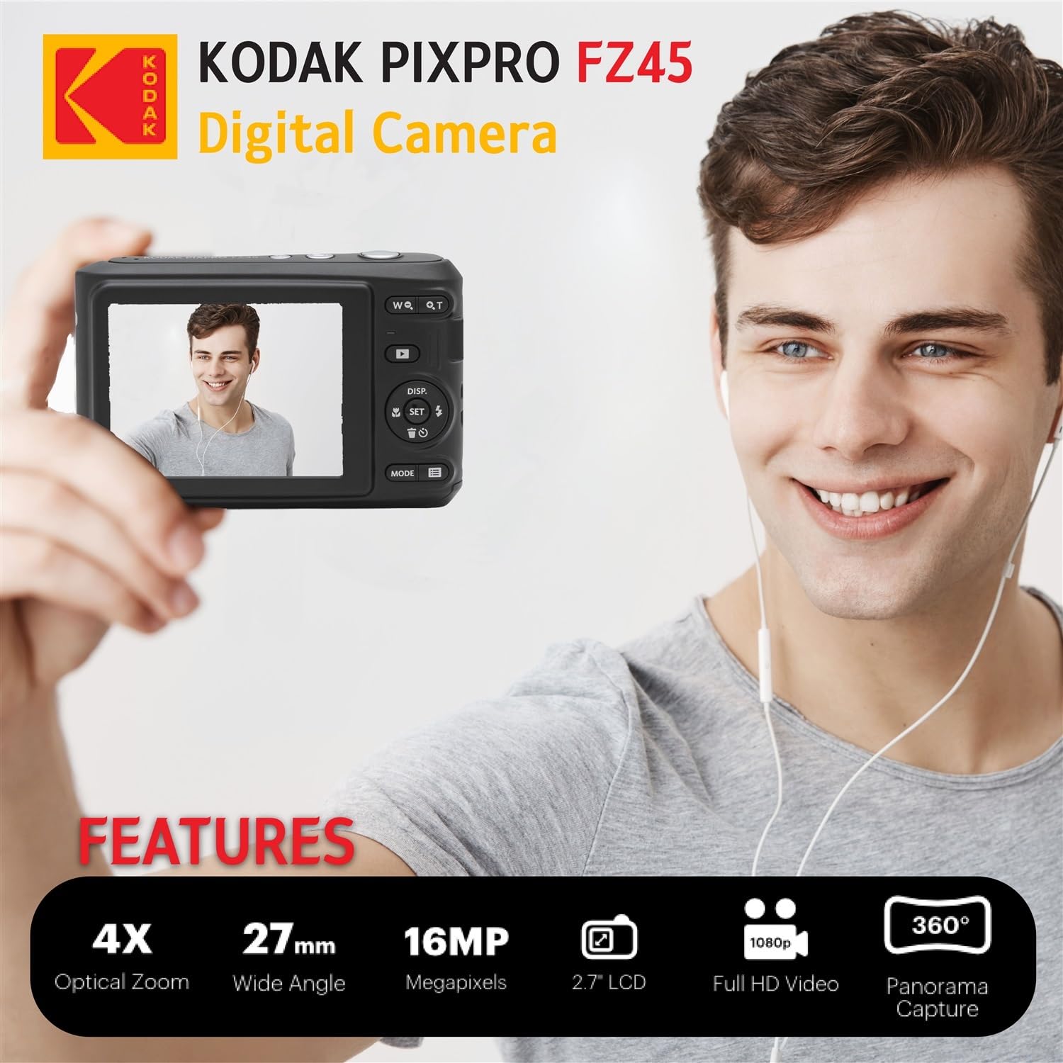 Amazon | Kodak (コダック) PIXPRO FZ45 デジタルカメラ 32GB メモリー