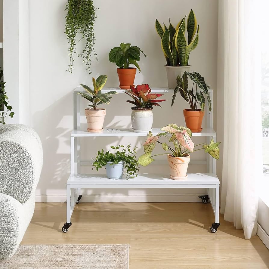 Amazon.co.jp: 金属製3段プラントスタンド - ガーデニング 棚ー