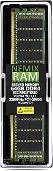 Amazon.co.jp: 64GB DDR4-3200 PC4-25600 2Rx4 RDIMM ECC Registered