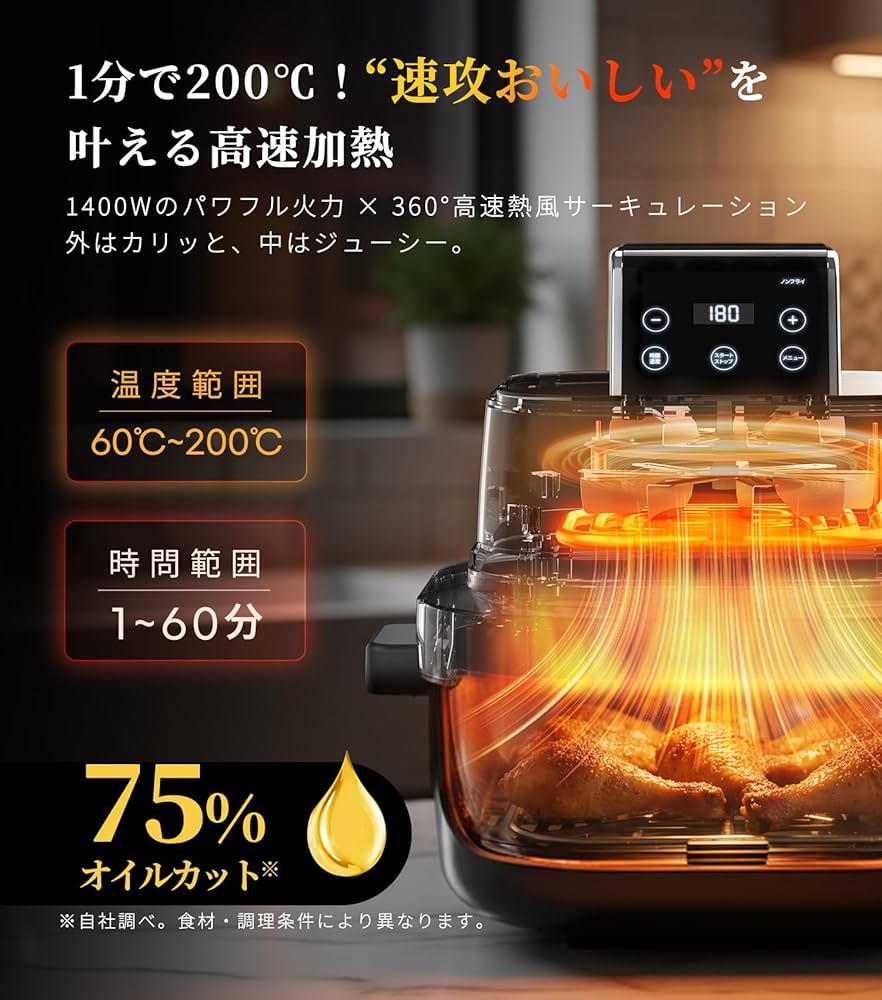 Amazon.co.jp: エペイオス(Epeios) ノンフライヤー 4L・1.5L 2点セット