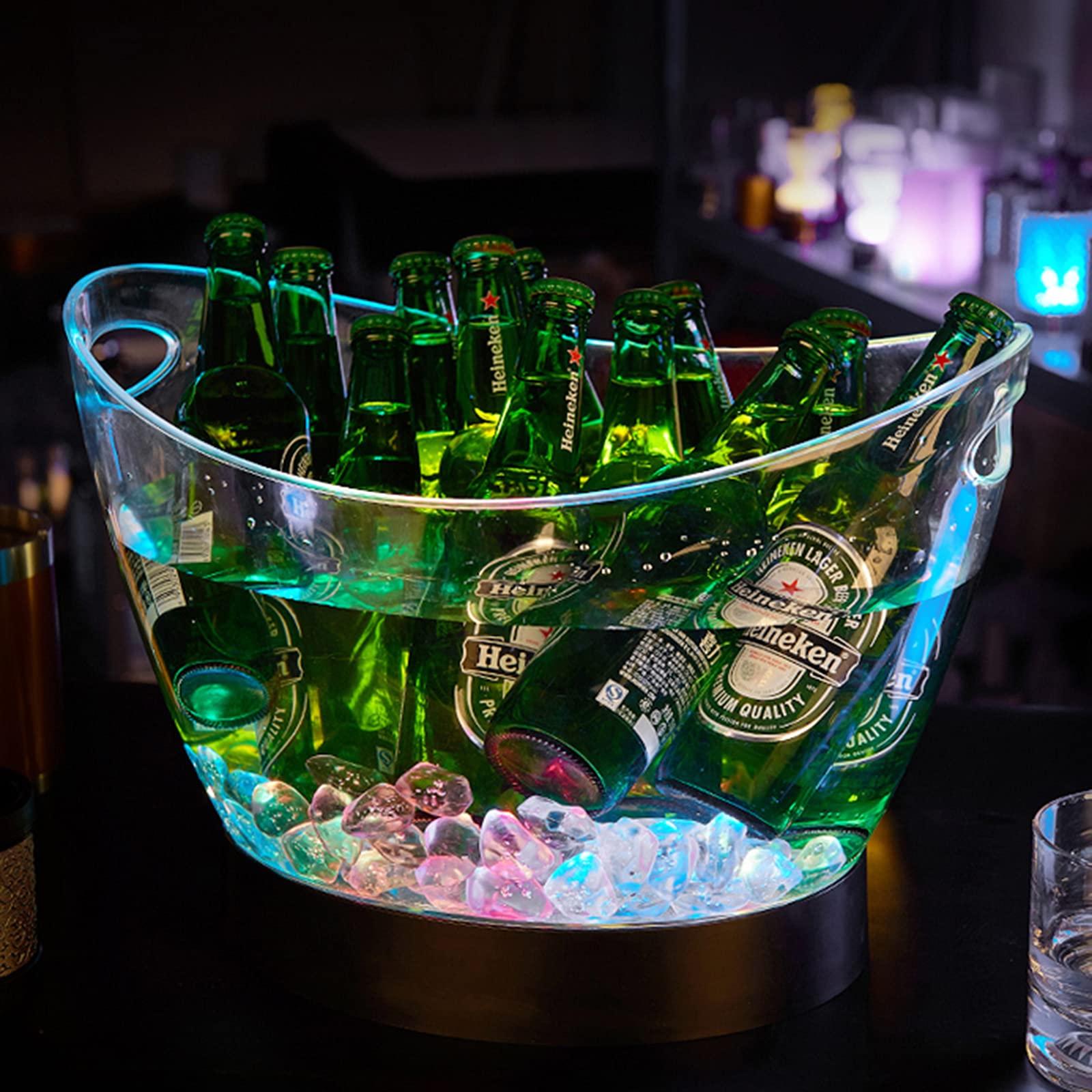 Amazon｜ワインクーラー シャンパンクーラー, 大容量LEDアイスペール