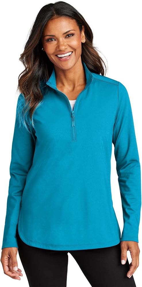 Amazon.com: Port Authority Ladies Double Knit 1/4-Zip LK880