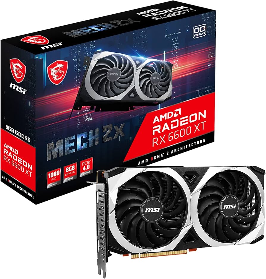 Amazon.com: MSI Radeon RX 6600 XT MECH 2X 8G OC Gaming Graphics